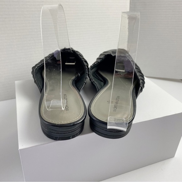 Worthington Black Slip-On Flat Mule Shoes - Picture 4 of 5